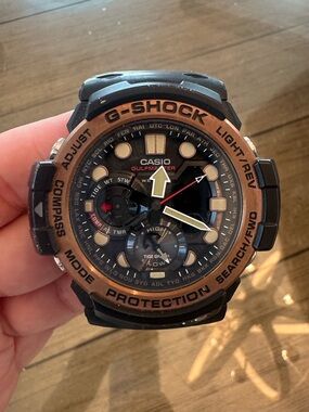 RARE Casio G-SHOCK Black Watch with Rose Gold Bezel